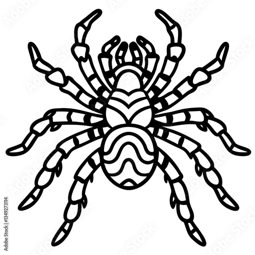 Intricate Spider Illustration: A detailed illustration showcases the unique features of a spider, with intricate lines defining its body and legs.