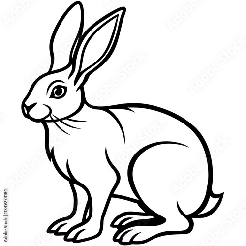 Silhouette of a Hare: A clean silhouette of a hare captures the elegance of nature, with the bunny's defining features detailed, poised in a pose.