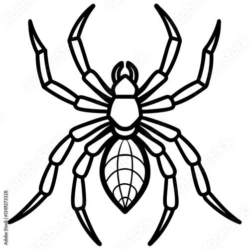 Spider Line Art: Intricate line art of a spider showcases detailed design, symmetry and a minimalist approach.