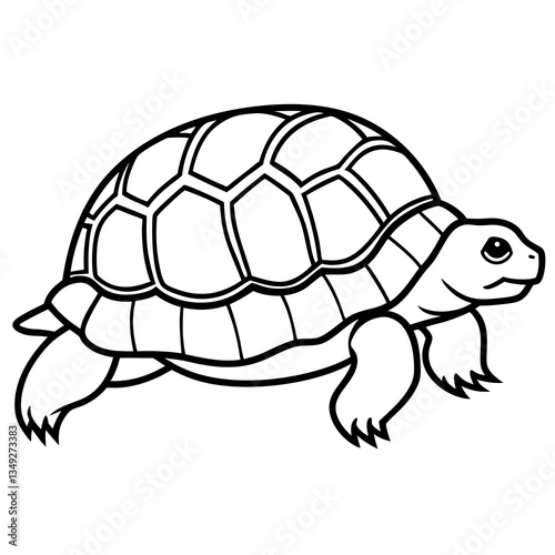 Tortoise Outline: A simple, elegant black-and-white illustration of a tortoise.