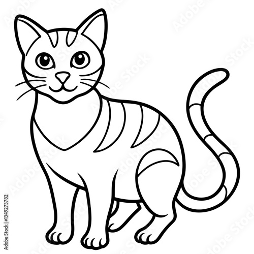 Cartoon Cat: A charming cartoon illustration of a domestic cat, designed with a friendly, approachable style for a delightful depiction.