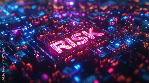 Vibrant Digital Landscape with Emphasis on Concept of Risk