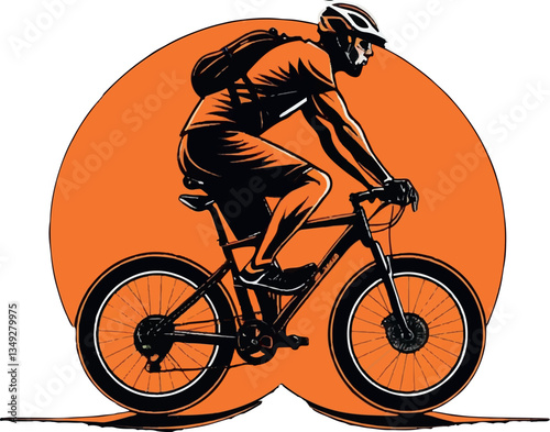 silhouette of a cyclist