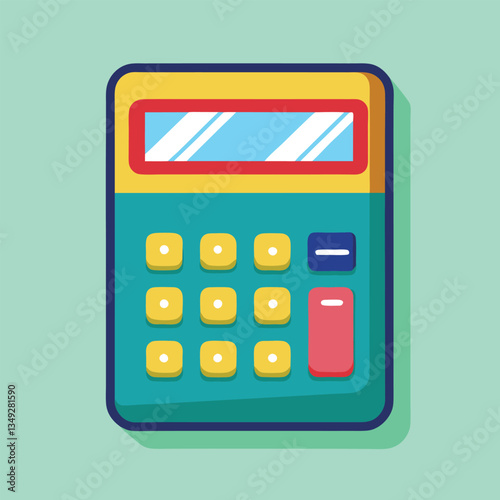 Cheerful Calculator Illustration Enhance Your Financial Calculations with Ease