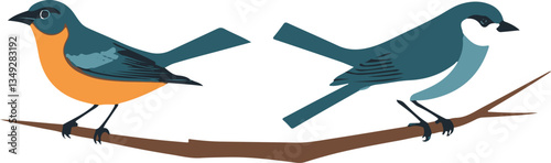 two birds on a branch