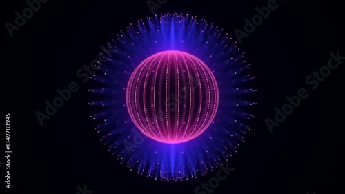 Blue sphere consisting of points and lines. Modern wireframe elements. Technology grid sphere. 3d rendering.