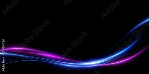 Abstract lines.Neon lines of speed and fast wind. effect of moving at the speed of light. Blue glow effect. Magic shiny line. Neon. Background.	