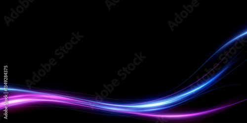 Abstract lines.Neon lines of speed and fast wind. effect of moving at the speed of light. Blue glow effect. Magic shiny line. Neon. Background.	