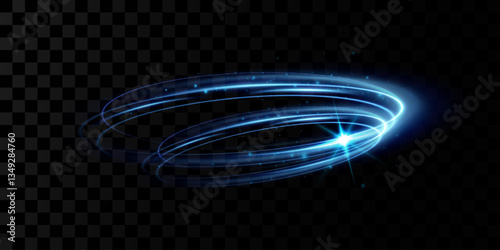 Neon blue magic circle. Futuristic light circle for background. Light frame. Vector. Magic portal.