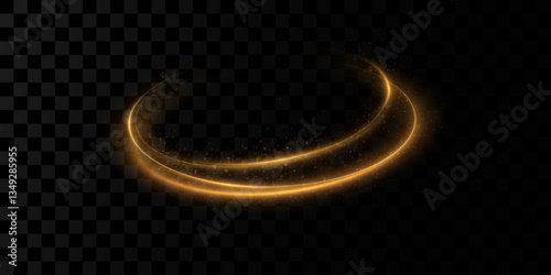 Abstract light speed motion effect.Gold color spiral glow effect.Magic shiny lin