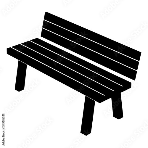 Serene Park Bench Silhouette: A minimalist silhouette of a classic park bench, inviting thoughts of leisurely afternoons and quiet contemplation.