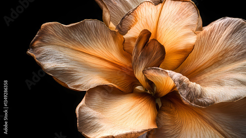 Elegant close-up of a unique brown flower, showcasing its intricate petals and warm, earthy tones