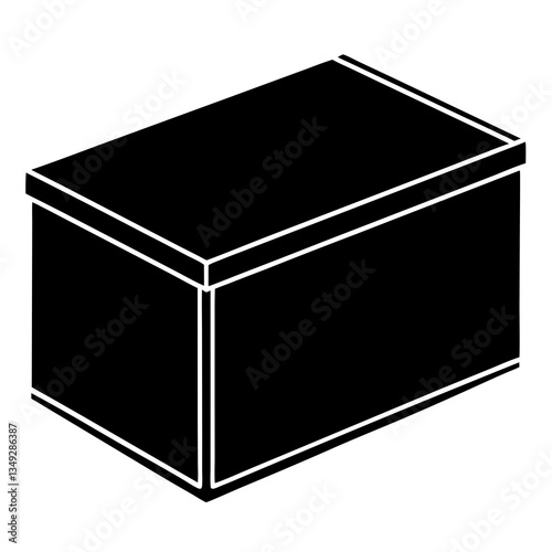 Unveiling the Mystery: A striking silhouette of a closed box. Its clean lines and strong contrast hint at contents unseen, sparking curiosity.