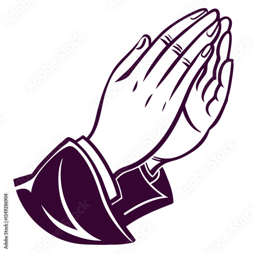 Praying Hands Illustration for Faith, Worship, and Spiritual Devotion

