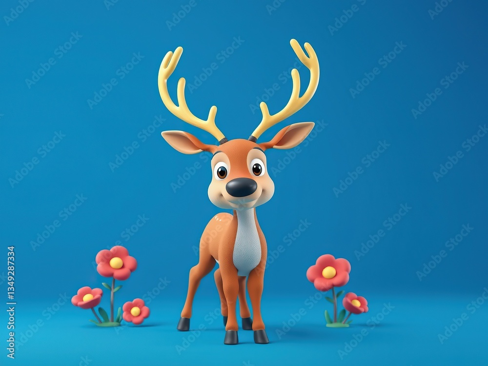 Funny 3d cartoon isolated on a vibrant blue background Funny 3d cartoon isolated on a vibrant blue background