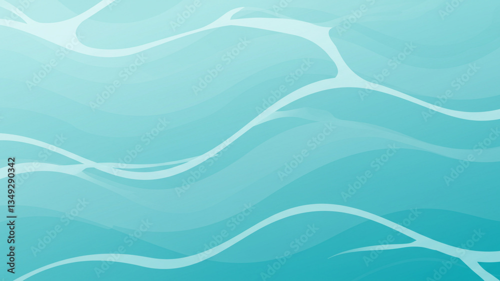 A background with a textured appearance of turquoise water in gentle ripples. An abstract interpretation of sea waves. This stylish flat cartoon design presents peaceful turquoise ripples A background with a textured appearance of turquoise water in gentle ripples. An abstract interpretation of sea waves. This stylish flat cartoon design presents peaceful turquoise ripples