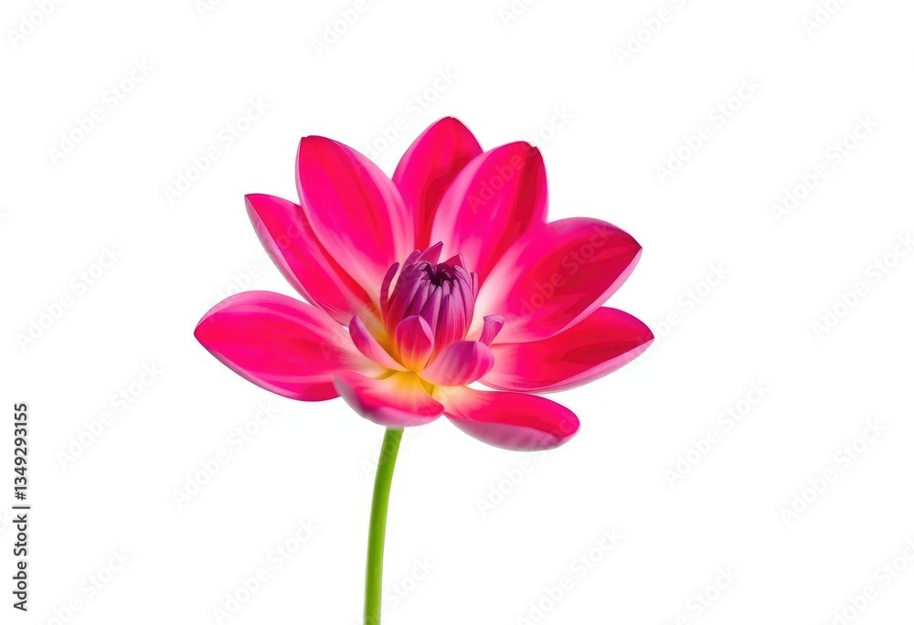 A single, vibrant bloom, petals perfectly formed, isolated against a pure white backdrop, isolated, design element A single, vibrant bloom, petals perfectly formed, isolated against a pure white backdrop, isolated, design element