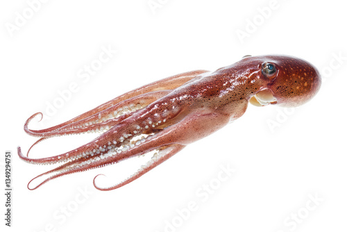 raw giant squid seafood isolated on transparent or white background, png photo