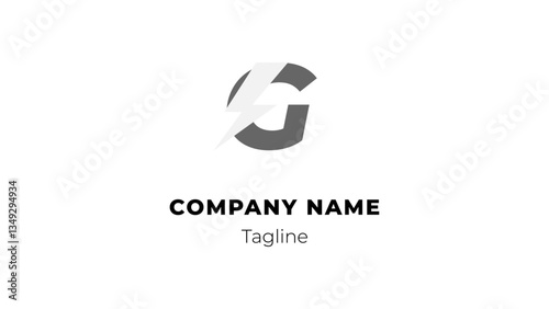 G modern flat design logo with blitz 