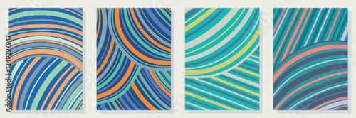 Set of abstract minimalist digital artwork illustrations for wall decoration, postcard, poster, brochure cover design and others.
