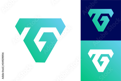 Modern TG Initial Logo in Diamond Shape
