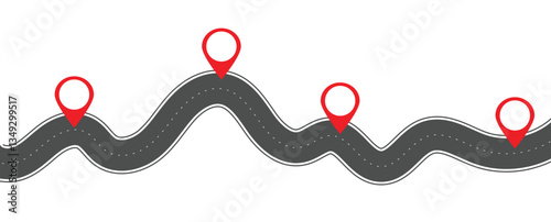 Roadway location infographic template.  vector eps10
