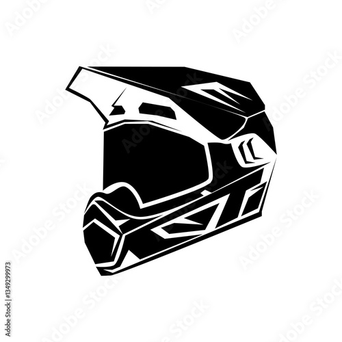 Supermoto Motocross helmet logo design template emblem badge.