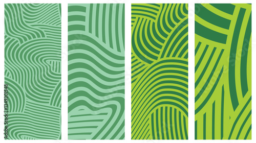 Set of abstract minimalist digital artwork illustrations for wall decoration, postcard, poster, brochure cover design and others.
