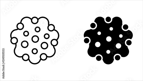 Cancer cell icon set, cancer disease vector illustration on white background