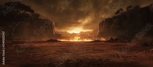 A lifelike battlefield setting crafted for immersive battles in gaming.