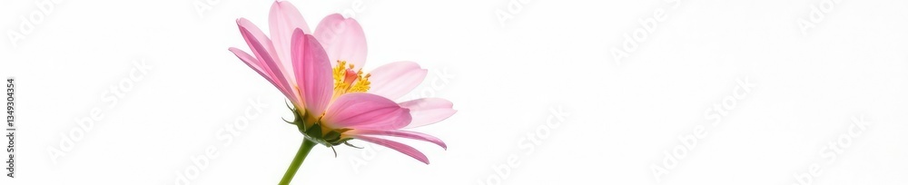 Fototapeta premium Single bloom of flower in isolation against white background, nature, bloom