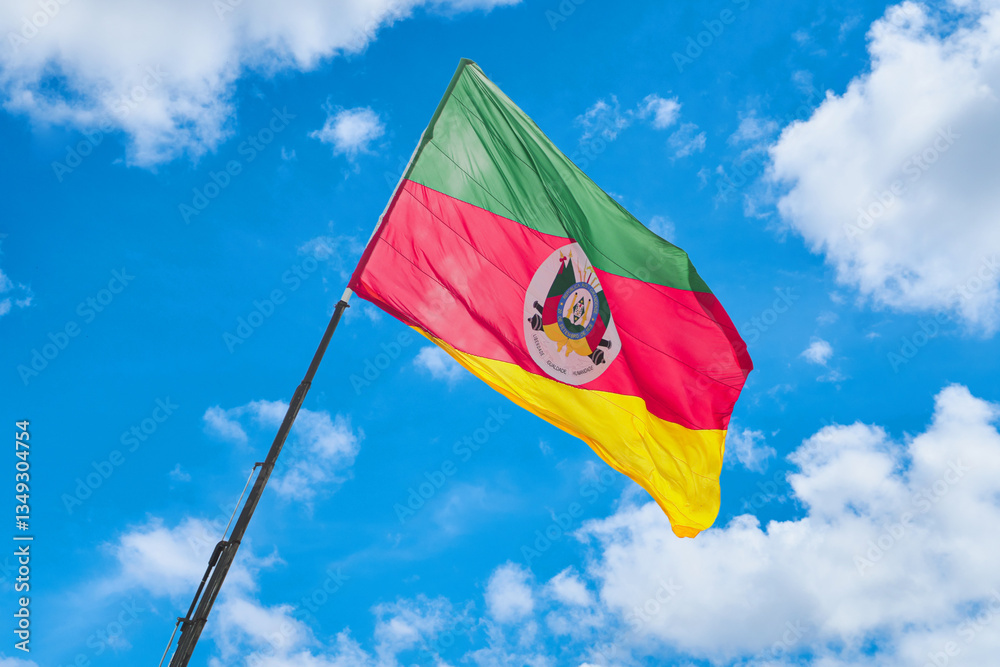 blue sky with the flag of State Rio Grande do Sul blue sky with the flag of State Rio Grande do Sul