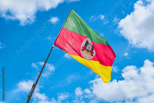 blue sky with the flag of State Rio Grande do Sul