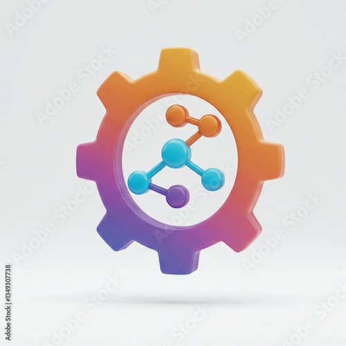 Colorful Gear Network Connection Innovation Technology Concept