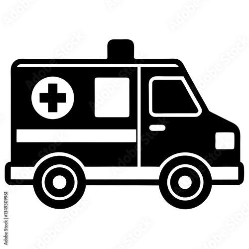 Ambulance car vector on white background