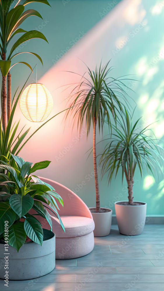 Obraz premium Pastel background with soft lighting aesthetic an