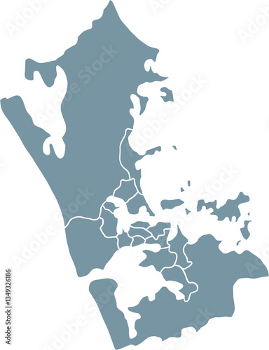 Obraz na płótnie Freehand solid color drawing of Auckland city map. w salonie