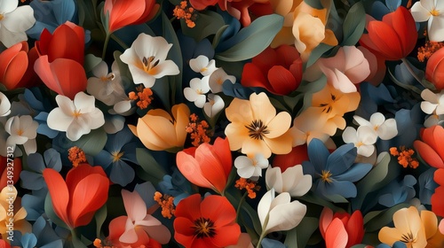 colorful floral arrangement with diverse flower types.