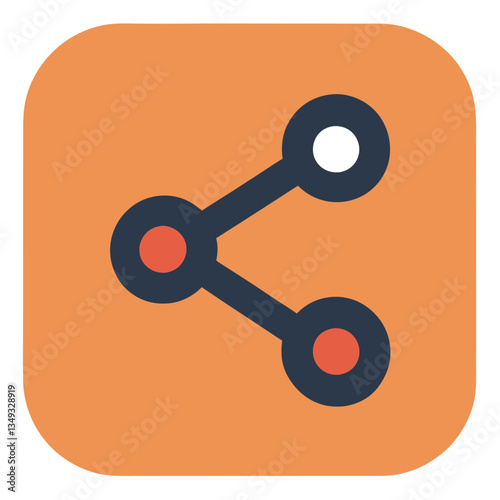 Share Icon on Orange Background Simple Social Media Concept for Connectivity