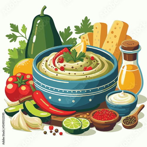 food, eggplant, cuisine, arabic, traditional, appetizer, vegetarian, dip, hummus, babaganoush, turkish, lebanese, vegetable, mediterranean, ganoush, parsley, healthy, snack, arabian, greek, baba, back