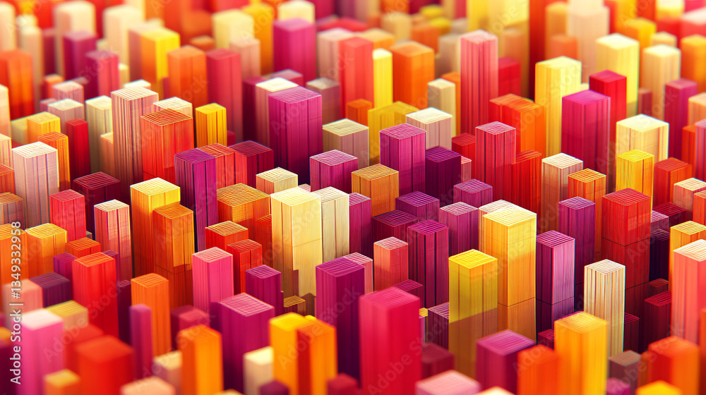 Fototapeta premium Collection of colorful blocks arranged in a creative manner showcasing bright hues and visual appeal ideal for artistic projects and designs.