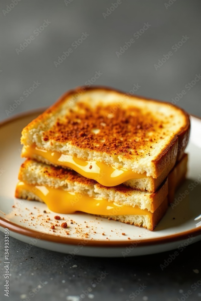 Perfectly grilled cheese sandwich on a ceramic plate with a sprinkle of paprika on top, comfort, paprika, sandwich Perfectly grilled cheese sandwich on a ceramic plate with a sprinkle of paprika on top, comfort, paprika, sandwich