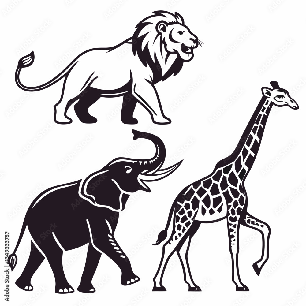Fototapeta premium Animal icons vector image back to no background (50).eps