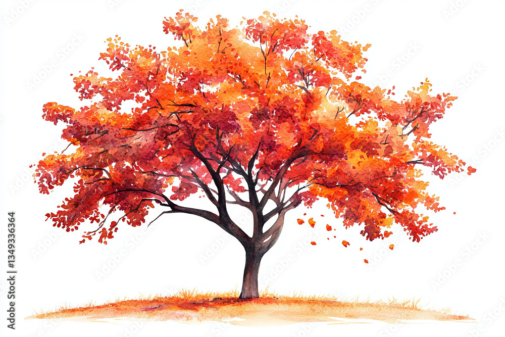 tree watercolor isolated on white background tree watercolor isolated on white background