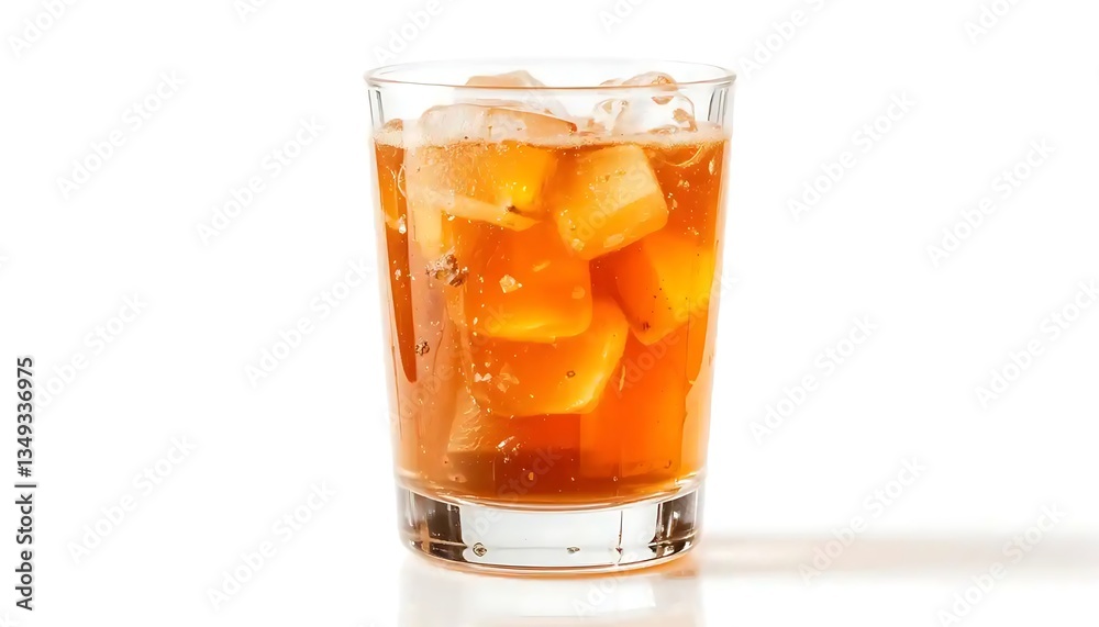 Refreshing Iced Tea Drink with Ice Cubes in a Clear Glass Refreshing Iced Tea Drink with Ice Cubes in a Clear Glass