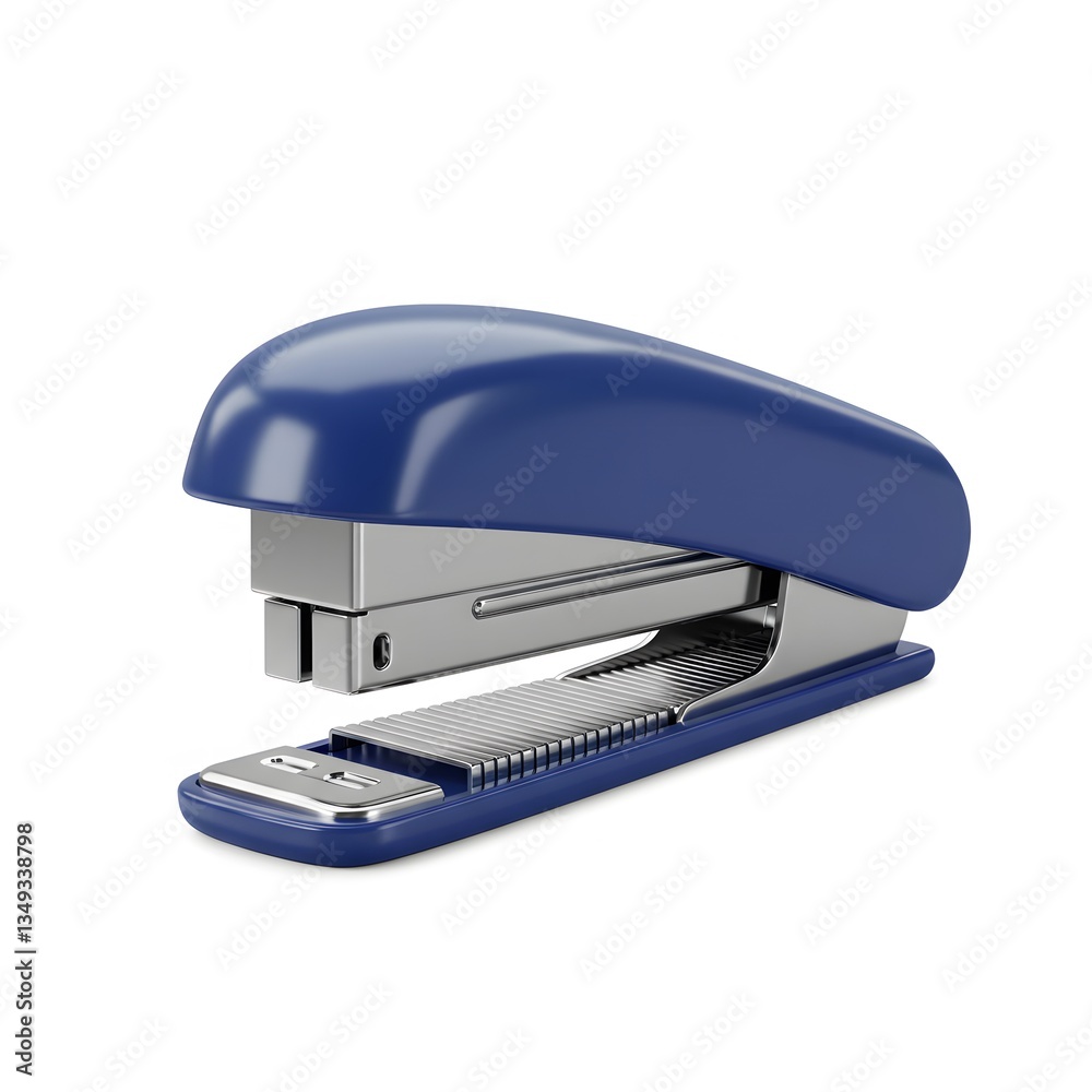 3D Rendering of a Blue Stapler on a White Background 3D Rendering of a Blue Stapler on a White Background