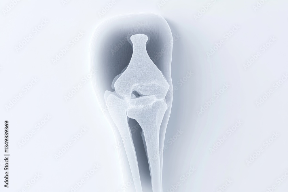 Detailed X-ray image of a knee joint Detailed X-ray image of a knee joint