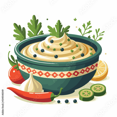 food, eggplant, cuisine, arabic, traditional, appetizer, vegetarian, dip, hummus, babaganoush, turkish, lebanese, vegetable, mediterranean, ganoush, parsley, healthy, snack, arabian, greek, baba, back