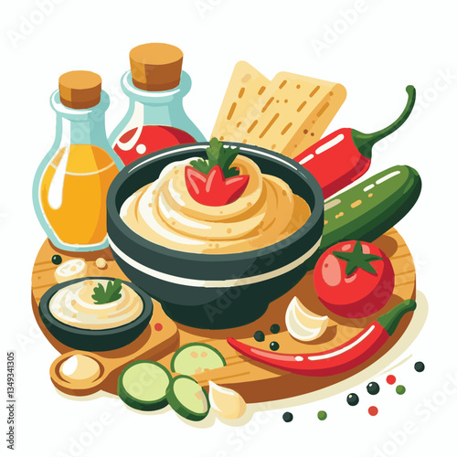 food, eggplant, cuisine, arabic, traditional, appetizer, vegetarian, dip, hummus, babaganoush, turkish, lebanese, vegetable, mediterranean, ganoush, parsley, healthy, snack, arabian, greek, baba, back