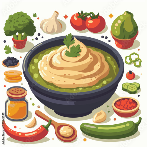 food, eggplant, cuisine, arabic, traditional, appetizer, vegetarian, dip, hummus, babaganoush, turkish, lebanese, vegetable, mediterranean, ganoush, parsley, healthy, snack, arabian, greek, baba, back